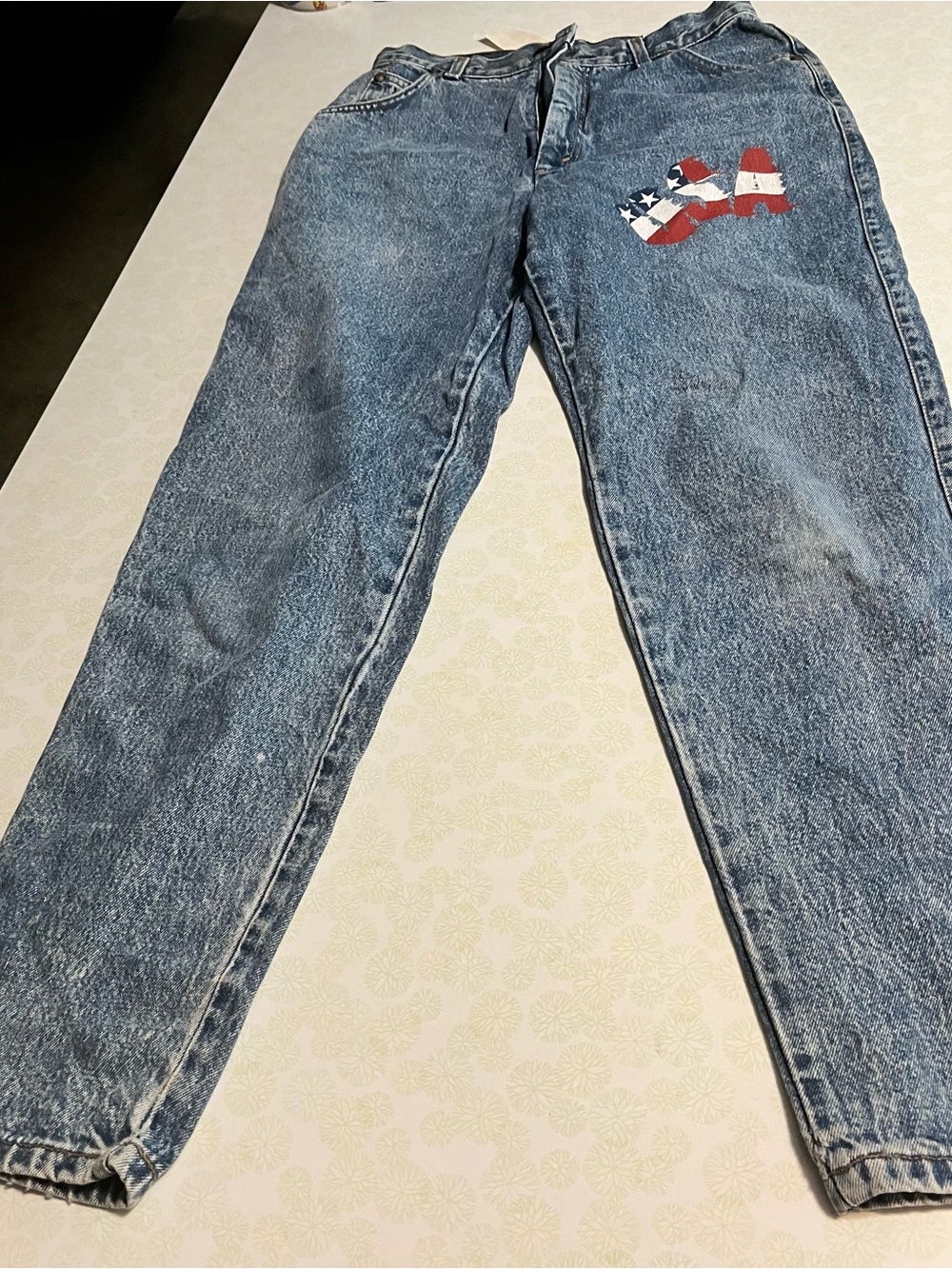 Vintage Levi’s 512 Jeans Made in USA Size 13 Patriotic Flag High Rise 28x30